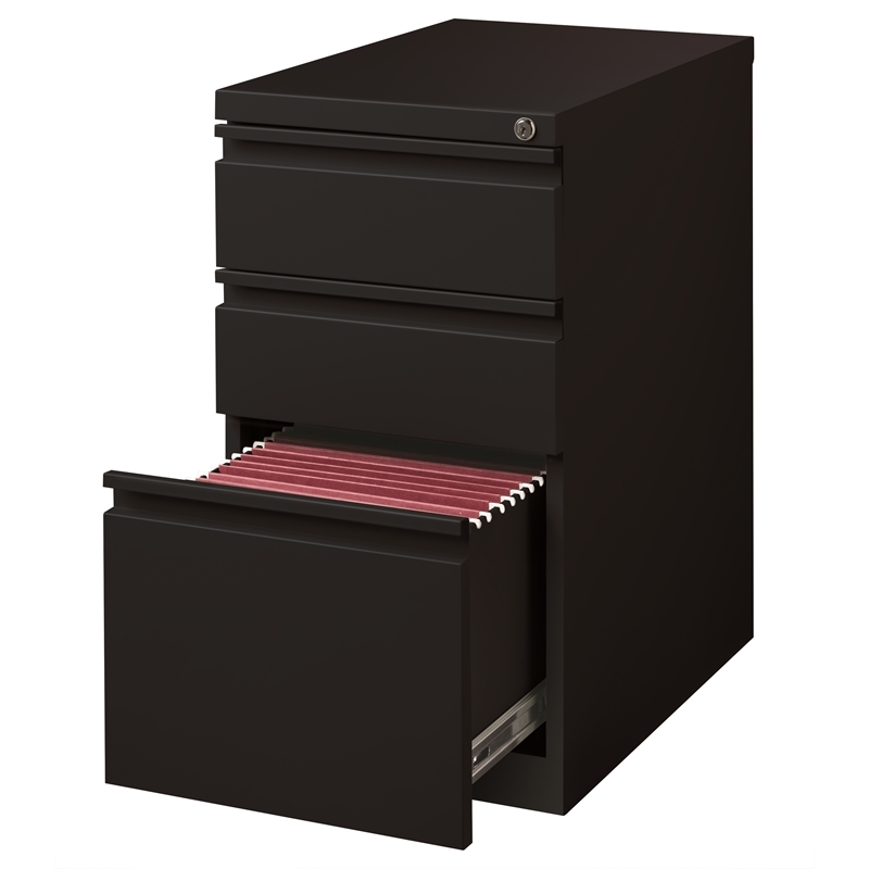 Home Square 2 Piece Pedestal Mobile Filing Cabinet Set in Black