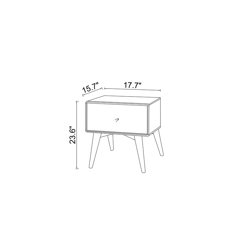 Home Square 2 Piece Bedroom Set with Two Brown Walnut Wood Nightstands