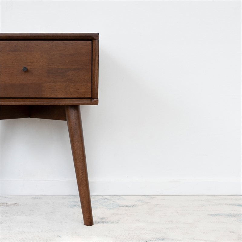 Home Square 2 Piece Bedroom Set with Two Brown Walnut Wood Nightstands