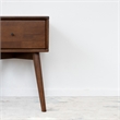 Home Square 2 Piece Bedroom Set with Two Brown Walnut Wood Nightstands