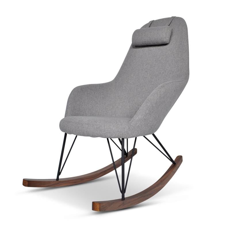 Home Square Contemporary Rocking Chair in Gray Fabric ( Set of 2
