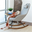Home Square Contemporary Rocking Chair in Gray Fabric ( Set of 2 )