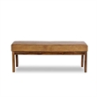 Home Square 2 Piece Asher Genuine Leather Bench Set in Cognac Tan