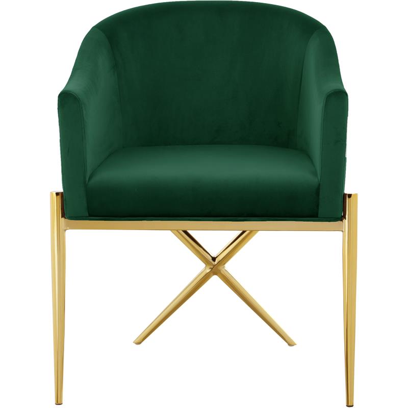 Home Square 2 Piece Upholstered Velvet Dining Chair Set in Green