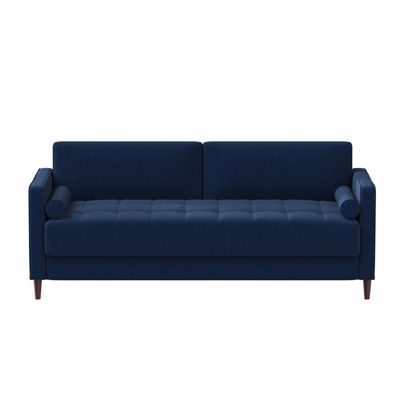 Home Square 2 Piece Transitional Fabric Upholstery Sofa Set in Navy Blue