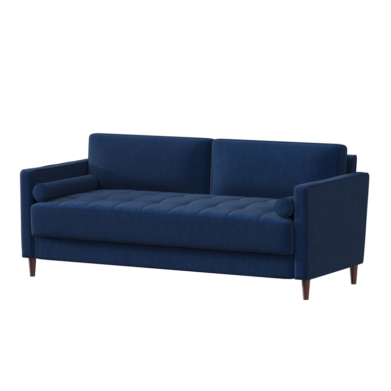 Home Square 2 Piece Transitional Fabric Upholstery Sofa Set in Navy Blue