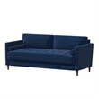 Home Square 2 Piece Transitional Fabric Upholstery Sofa Set in Navy Blue