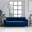 Home Square 2 Piece Transitional Fabric Upholstery Sofa Set in Navy Blue
