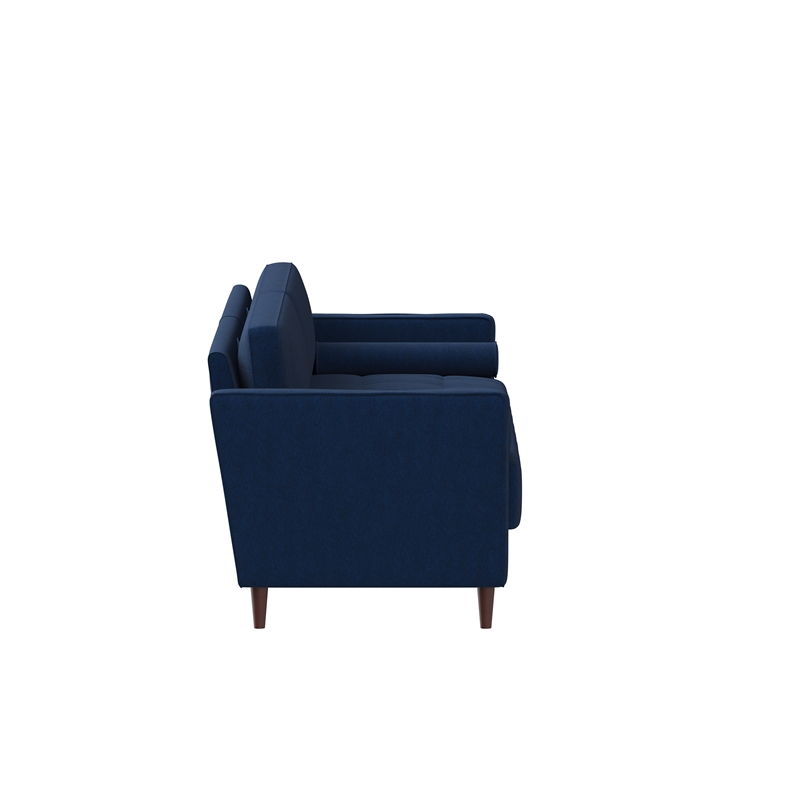 Home Square 2 Piece Transitional Fabric Upholstery Sofa Set in Navy Blue