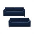 Home Square 2 Piece Transitional Fabric Upholstery Sofa Set in Navy Blue