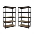 Home Square 2 Piece Metal Shelving Storage Unit Set with 5 Shelf in Black