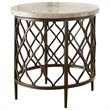 Home Square 2 Piece Metal Base End Table Set with Stone Top in Bronze