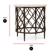 Home Square 2 Piece Metal Base End Table Set with Stone Top in Bronze
