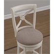 Home Square 2 Piece Swivel Wood Bar Stool Set in Distressed Antique White