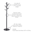 Home Square 2 Piece Steel Hook Head Coat Rack Set in Black