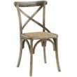 Home Square 2 Piece Wood Dining Chair Set with Rattan Seat in Gray/Natural