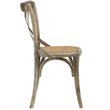 Home Square 2 Piece Wood Dining Chair Set with Rattan Seat in Gray/Natural