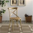 Home Square 2 Piece Wood Frame Dining Chair Set with Rattan Seat in Natural
