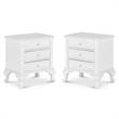 Home Square 2 Piece Wood Nightstand Set with 3 Drawer in White
