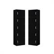 Home Square 2 Piece Multi-purpose Wooden Bookcase Set with 5 Shelf in Black