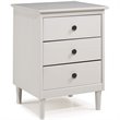 Home Square 2 Piece Solid Wood Nightstand Set with 3 Drawer in White