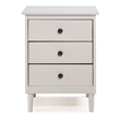 Home Square 2 Piece Solid Wood Nightstand Set with 3 Drawer in White