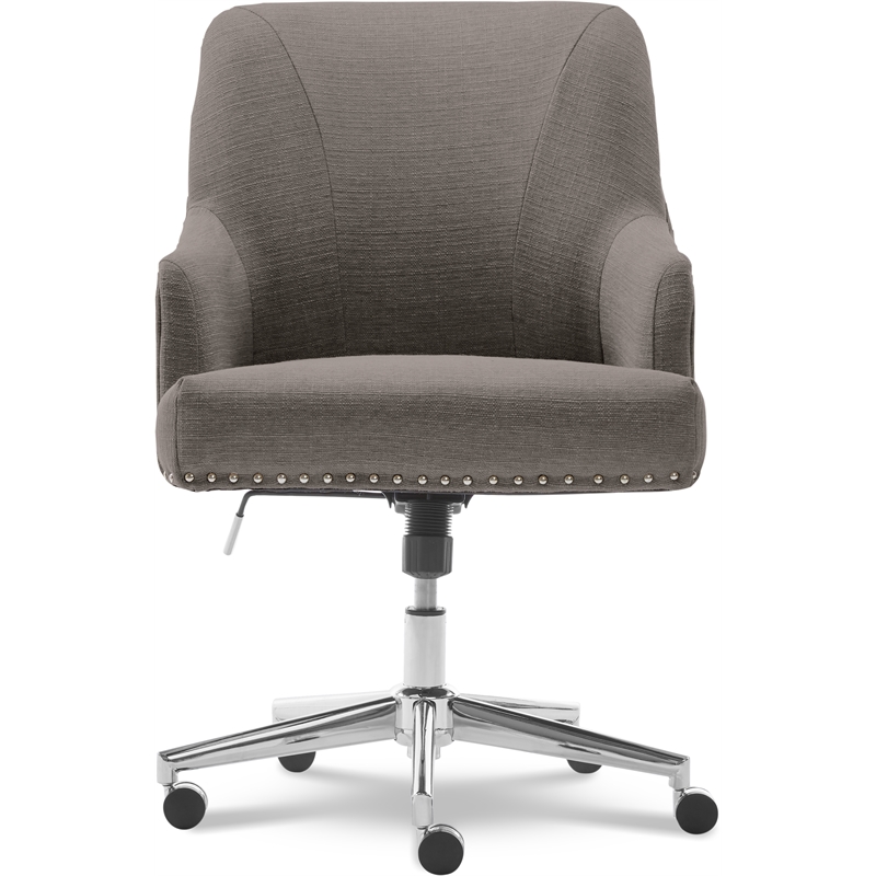 Home Square 2 Piece Soft Fabric Home Office Chair Set in Medium Gray