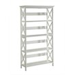 Home Square 2 Piece X-frame Wood Bookcase Set with Five Shelf in White