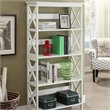 Home Square 2 Piece X-frame Wood Bookcase Set with Five Shelf in White