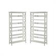 Home Square 2 Piece X-frame Wood Bookcase Set with Five Shelf in White