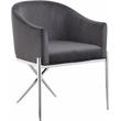 Home Square 2 Piece Upholstered Velvet Dining Chair Set with Metal Leg in Gray