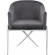 Home Square 2 Piece Upholstered Velvet Dining Chair Set with Metal Leg in Gray
