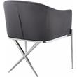Home Square 2 Piece Upholstered Velvet Dining Chair Set with Metal Leg in Gray