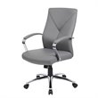 Home Square 2 Piece Leather Plus Executive Chair Set with Arms in Gray