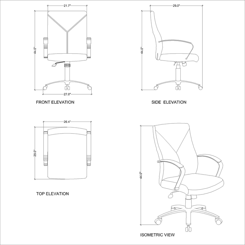 Home Square 2 Piece Leather Plus Executive Chair Set with Arms in Gray