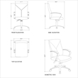 Home Square 2 Piece Leather Plus Executive Chair Set with Arms in Gray