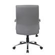 Home Square 2 Piece Leather Plus Executive Chair Set with Arms in Gray