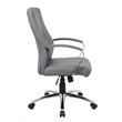 Home Square 2 Piece Leather Plus Executive Chair Set with Arms in Gray