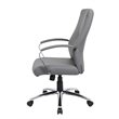 Home Square 2 Piece Leather Plus Executive Chair Set with Arms in Gray