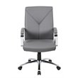 Home Square 2 Piece Leather Plus Executive Chair Set with Arms in Gray