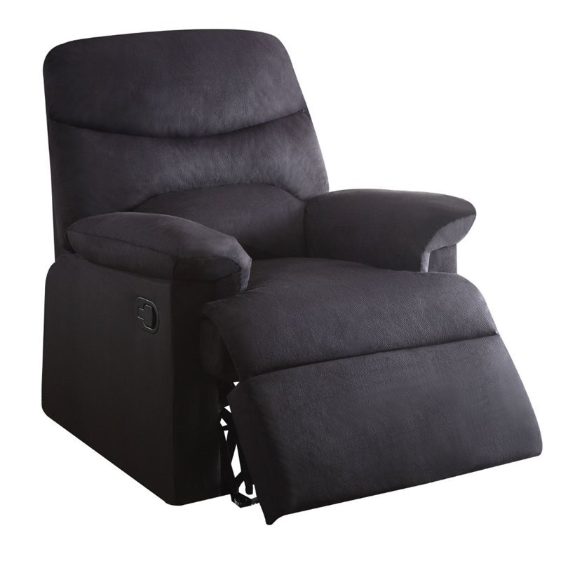 Home Square 2 Piece Upholstered Linen Woven Recliner Set in Black