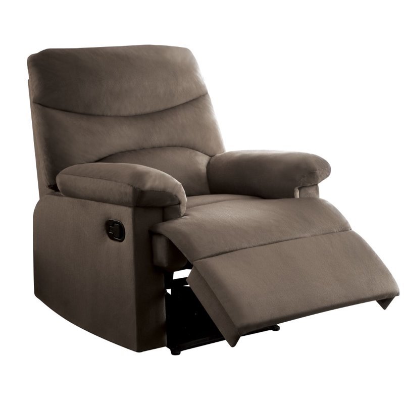 Home Square 2 Piece Upholstered Linen Woven Recliner Set in Light Brown
