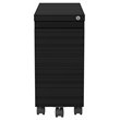 Home Square 2 Piece Mobile Filing Cabinet Set with 2 Hidden Drawer in Black