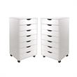 Home Square 2 Piece Composite Wood Filing Cabinet Set with 7 Drawer in White