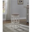 Home Square 2 Piece Backless Wood Bar Stool Set in Distressed Antique White