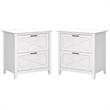 Home Square 2 Piece Lateral Filing Cabinet Set with 2 Drawer in Pure White Oak