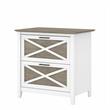 Home Square 2 Piece Lateral Filing Cabinet Set with 2 Drawer in White & Gray