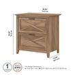 Home Square 2 Piece Lateral Filing Cabinet Set with 2 Drawer in Reclaimed Pine