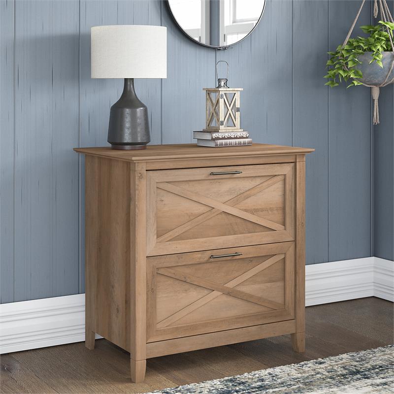 Home Square 2 Piece Lateral Filing Cabinet Set with 2 Drawer in Reclaimed Pine