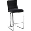 Home Square 2 Piece Velvet Counter Stool Set with Gold Metal Base in Black